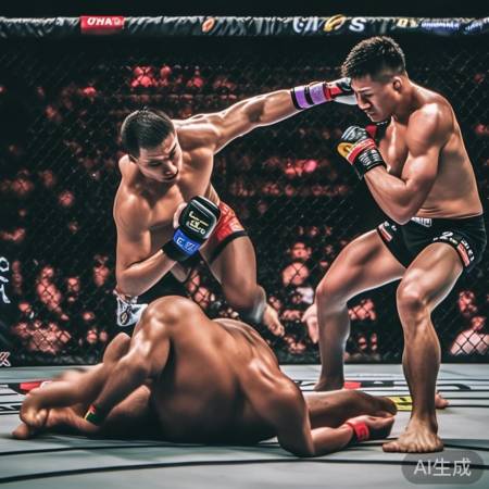 刘策KO对手，中国武术UFC华