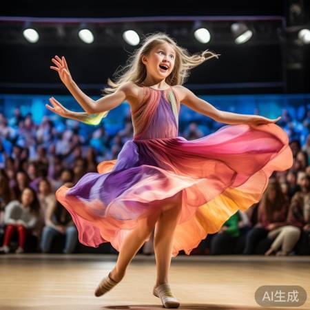 小女孩裙子滑落，感动舞蹈盛宴