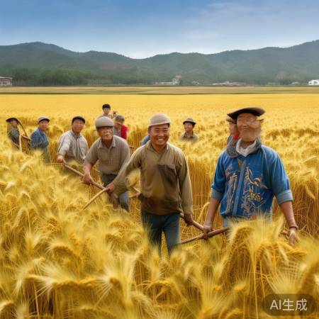 “永丰村百亩攻关田丰收展现代农