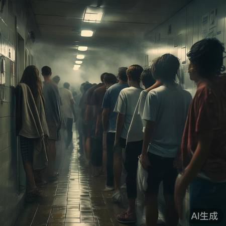 高校宿舍洗澡排队
