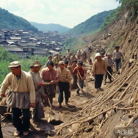 村支书带队清占道护坡