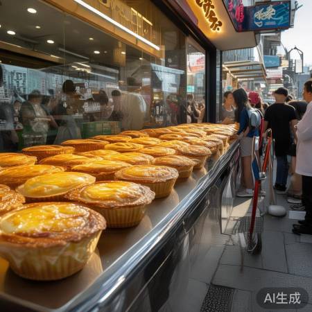 网红长蛋挞，排队热销