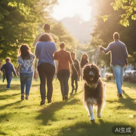 遛狗拴绳，共建和谐环境