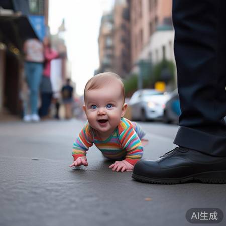 宝宝爬向民警萌化网友