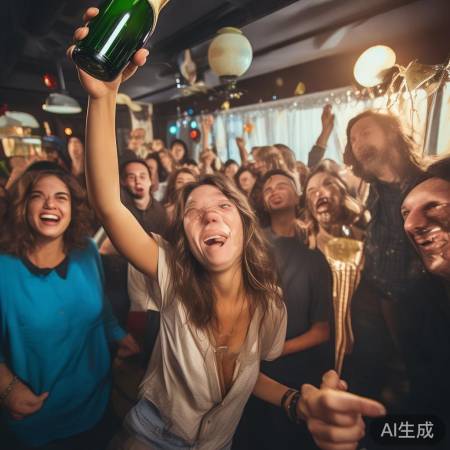 张雪开香槟庆祝挑战成功