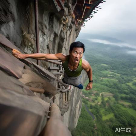 悬空寺惊险挑战,心跳加速